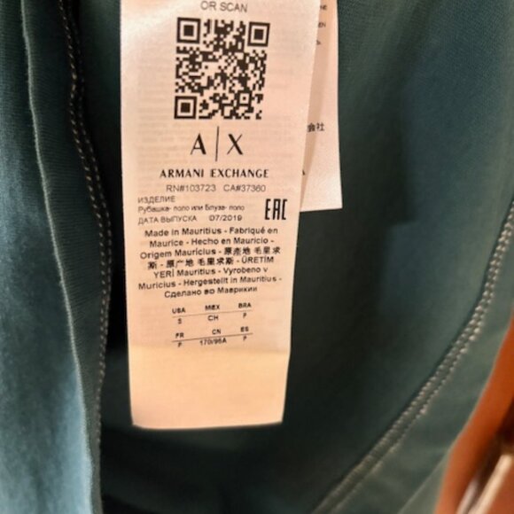 Armani Exchange Rugby Polo Shirt Mens Junebug Green Size Small - Picture 6 of 7